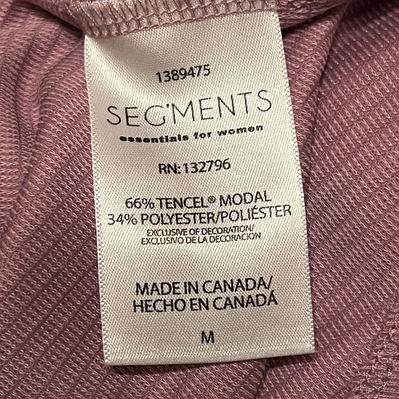 Seg’ments Womens Textured V-Neck 3/4 Sleeve blouse -Medium - Picture 6 of 7